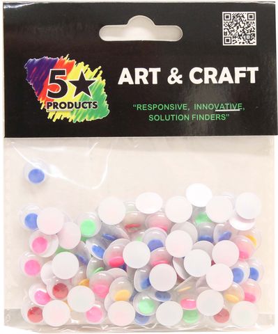 MOVING EYES 10MM 100PCS ASSTD COLOURS