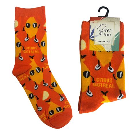 NOVELTY SOCKS - CITRUS GOT REAL