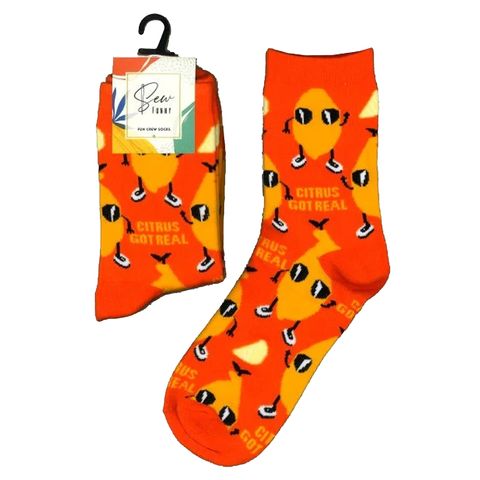 NOVELTY SOCKS - CITRUS GOT REAL