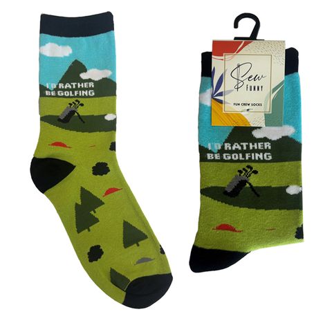 NOVELTY SOCKS - I'D RATHER BE GOLFING