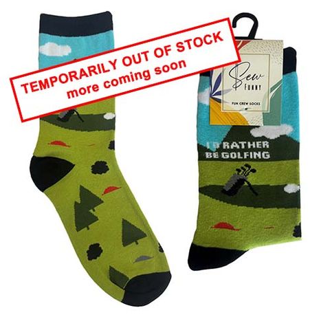 NOVELTY SOCKS - I'D RATHER BE GOLFING