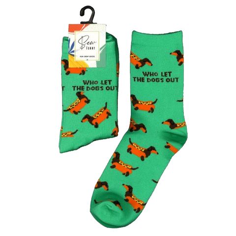 NOVELTY SOCKS - WHO LET THE DOGS OUT