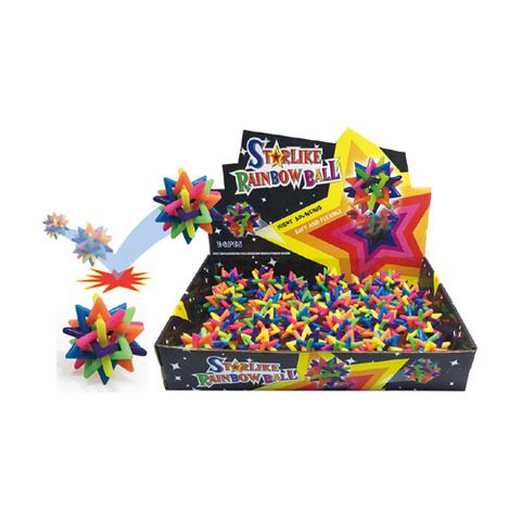 BALL RAINBOW STAR NEON 5CM^