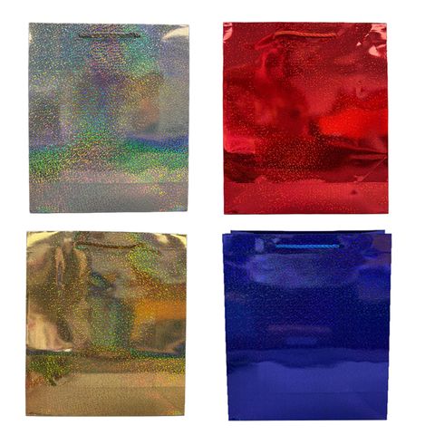 GIFT BAG HOLOGRAPHIC MEDIUM 4 ASSTD