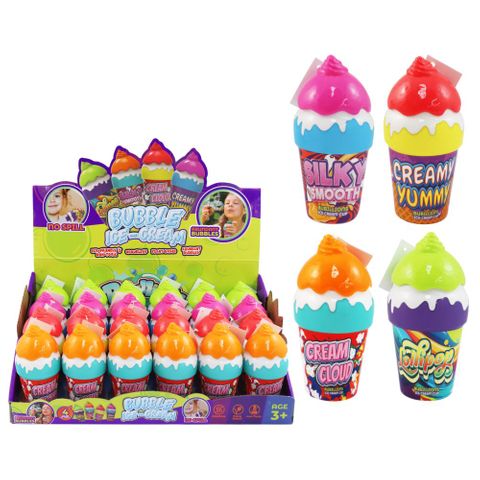 BUBBLE ICE CREAM COLOURFUL 4ASST 40ML