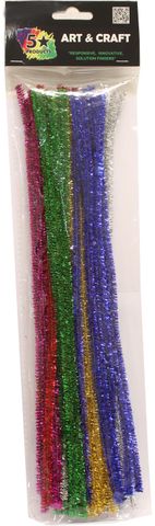 PIPE CLEANERS GLITTER 30CM 40PCS ASSTD COLOURS