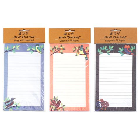 MAGNETIC NZ NOTEPAD 60 SHEETS 21CM 3ASST