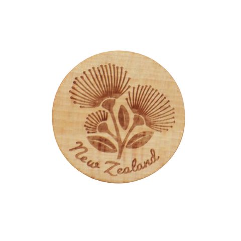 MAGNET WOODEN NZ POHUTUKAWA 5CM