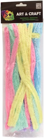 PIPE CLEANERS PASTEL 30CM 24PCS ASSTD COLOURS
