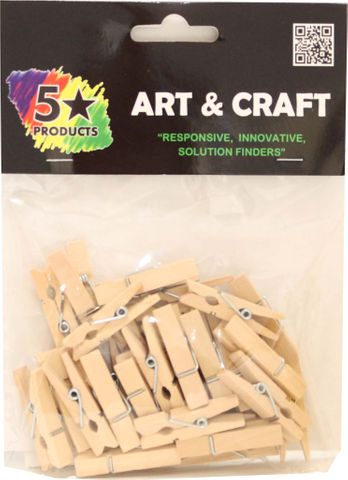WOODEN PEGS 35MM X 7MM 30PCS NATURAL