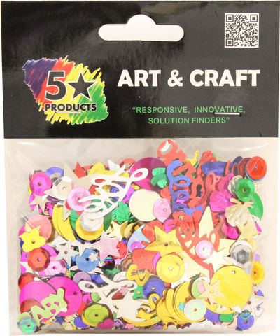 SEQUINS & SPANGLES ASSTD SIZES 25G