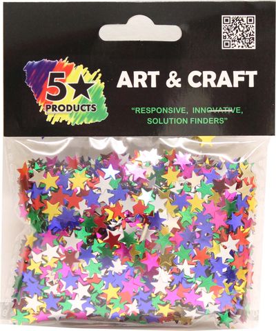 GLITTER SHAPES STARS MULTI 35GM