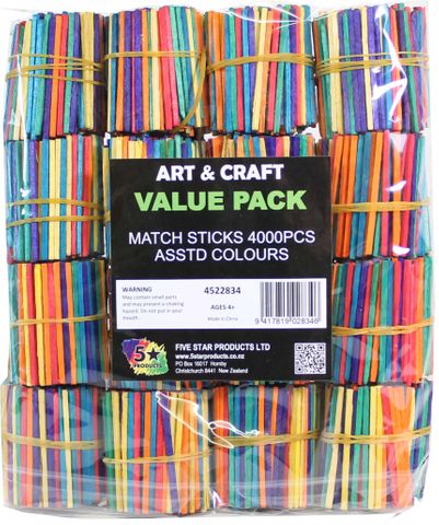 MATCH STICKS 4000PCS ASSTD COLOURS