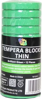TEMPERA BLOCK THIN BRILLIANT GREEN 12 PCS