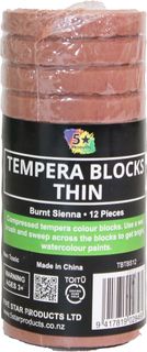 TEMPERA BLOCK THIN BURNT SIENNA 12 PCS