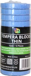 TEMPERA BLOCK THIN CYAN 12 PCS