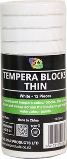 TEMPERA BLOCK THIN WHITE 12 PCS