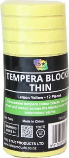 TEMPERA BLOCK THIN LEMON YELLOW 12 PCS