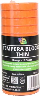 TEMPERA BLOCK THIN ORANGE 12 PCS