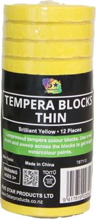 TEMPERA BLOCK THIN BRILLIANT YELLOW 12 PCS