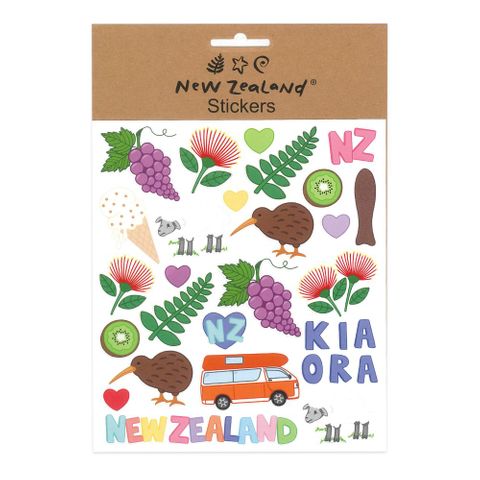 STICKERS NZ ALL THINGS KIWI 15X17CM