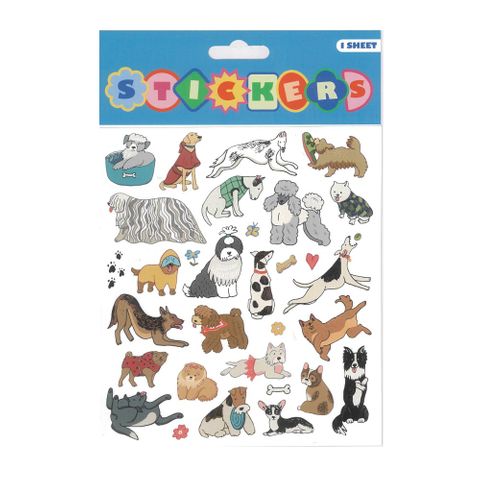 STICKERS PLAYFUL DOGS & PUPS 15X17CM