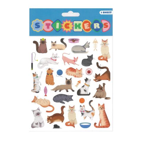 STICKERS PLAYFUL CATS & KITTENS 15X17CM
