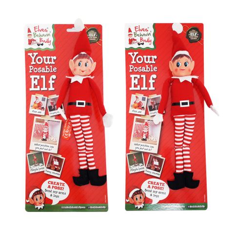 XMAS NAUGHTY ELF BENDY 30CM