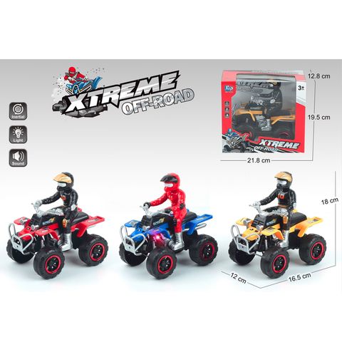 QUAD BIKE EXTREME OFF-ROAD 12X16.5X18CM  - 3 ASSORTED