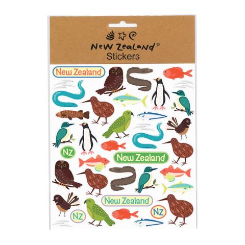 STICKERS NZ FISH & FRIENDS 15X17CM