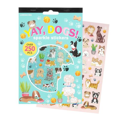 LK STICKER PAD SPARKLE DOGS 250PCS+ 210X140MM