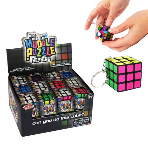 KEYRING MINI METALLIC MUDDLE PUZZLE 3X3X3CM