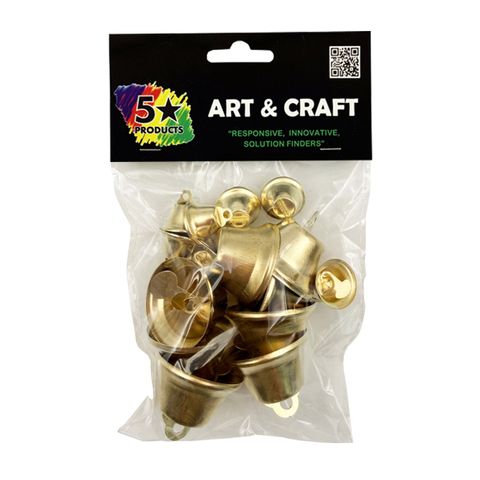 TRIANGLE BELLS GOLD ASSTD SIZE 15PCS