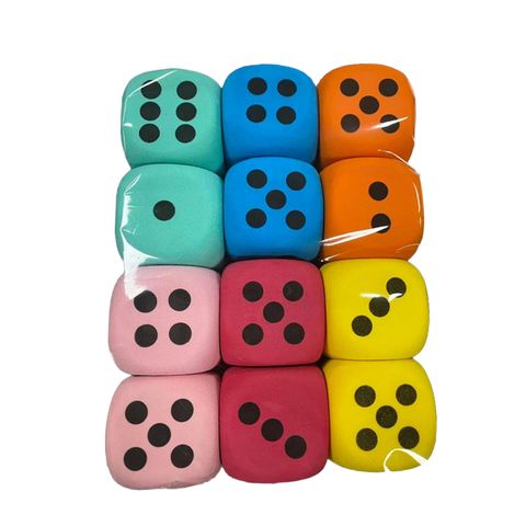 EVA RUBBER DICE 60MM ASSTD COLOUR