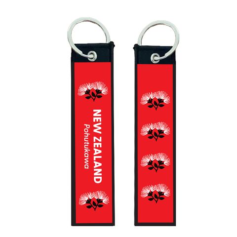 KEYRING WOVEN - NZ POHUTUKAWA 13CM