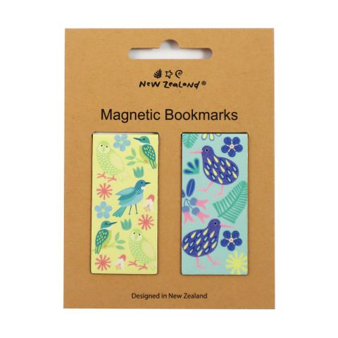 MAGNETIC BOOKMARK NZ BIRDS PASTEL 2PC B/C