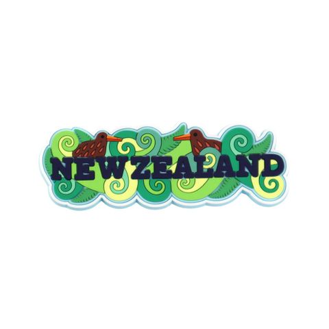 MAGNET SOFT PVC NEW ZEALAND KIWIS FERNS 11CM