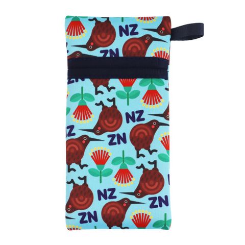 SUNGLASS CASE NEOPRENE NZ KIWI BIRD + POHUTUKAWA