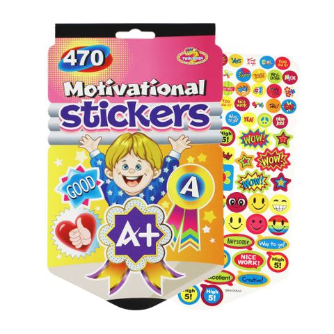 LK STICKER PAD MOTIVATIONAL A+ 470PC 6SHTS 242MM