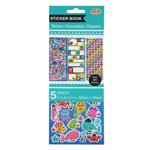 LK STICKER BOOK SEA ANIMALS 5SHTS 280X105MM