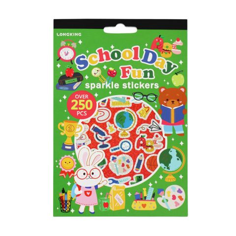 LK STICKER PAD KIT SPARKLE SCHOOL DAY FUN 250PC 4SHTS