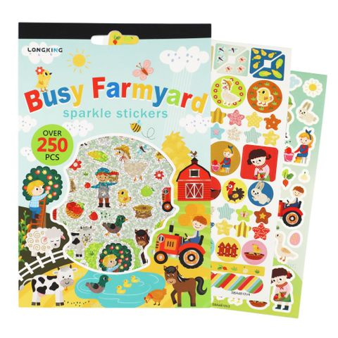 LK STICKER PAD KIT SPARKLE BUSY FARMYARD 250PC 210MM