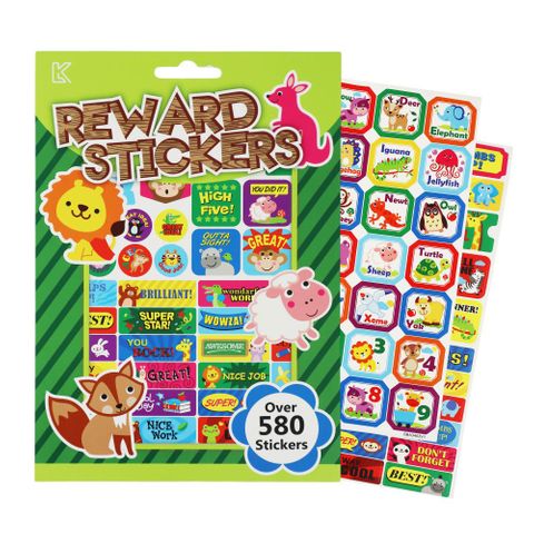 LK STICKER PAD REWARDS ANIMALS 580PCS 23X16CM