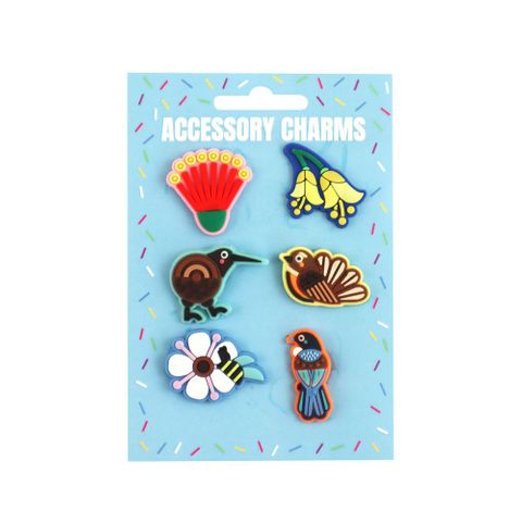 SOFT CHARMS NZ BIRDS & PLANTS 6PCS