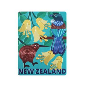 MAGNET NZ FOIL KIWI TUI KOWHAI 75X55MM
