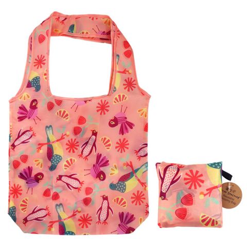 SHOPPING BAG FOLDABLE NZ PASTEL PINK 60X38X10CM