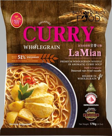 PRIMA TASTE WHOLEGRAIN CURRY LAMIAN NOODLES 178G