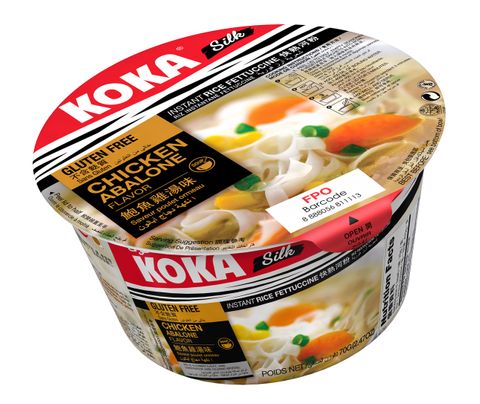 KOKA NO MSG CHKN ABALONE SILK RICE NOODLE BOWL 90G