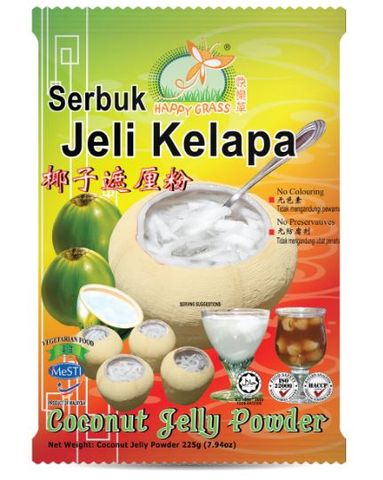 HAPPY GRASS COCONUT JELLY PWDR 225G