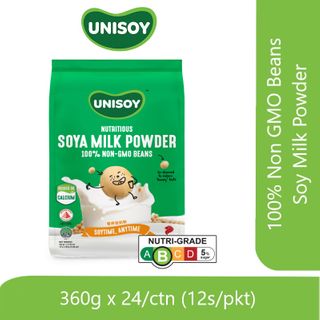 UNISOY ORGANIC SOYMILK PWDR SUGAR(G) 360G (24/CTN)